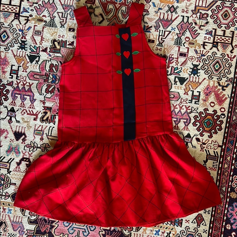 Florence Eiseman Plaid school Dress with Hearts Vintage